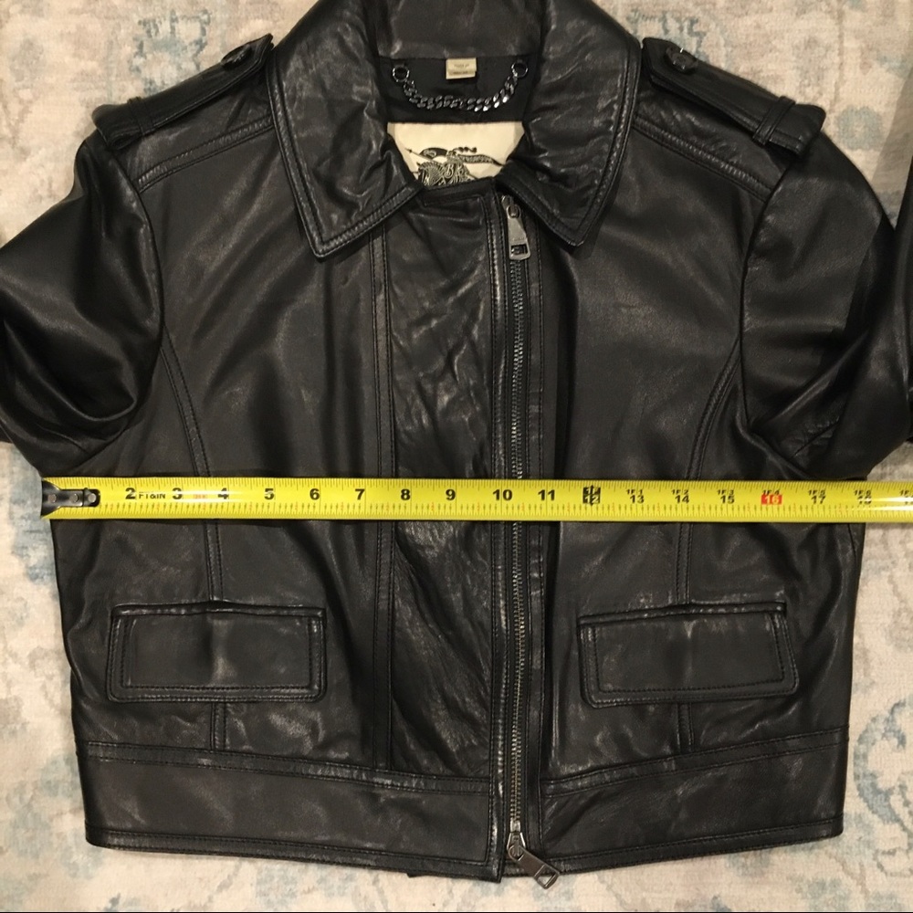 Burberry lamb skin leather Moto jacket EUC Sz. 8 - Picture 7 of 8